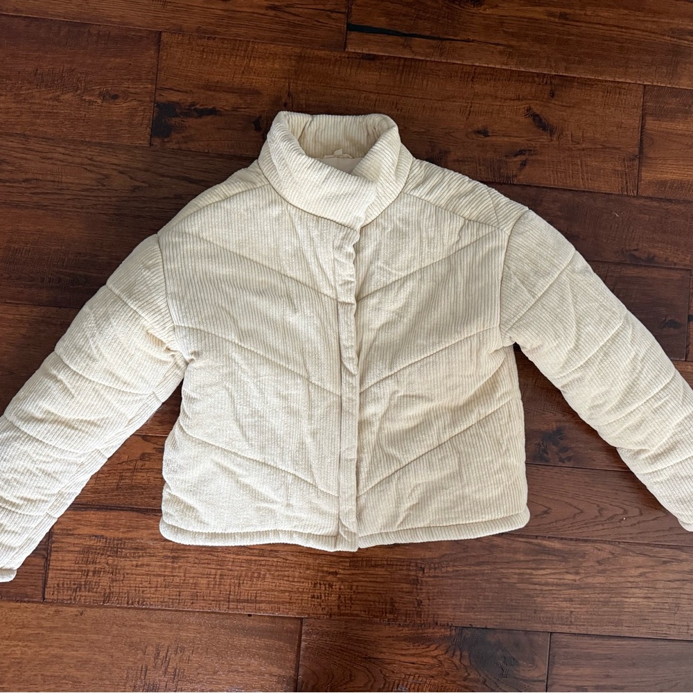 La Hearts Cream Quilted Jacket